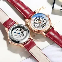 Montre automatique mécanique pour femme CHENXI 8831, squelette, bracelet en cuir, étanche, montre-bracelet pour femme