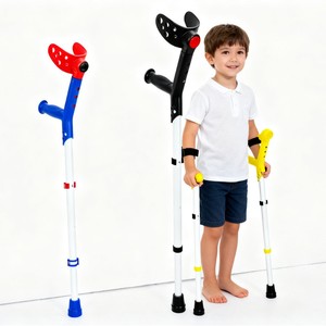 Children's Aluminum Alloy Crutches Height Adjustable Lightweight Durable Comfortable For Kids <b>Walker</b> & <b>Rollator</b> - Product Image 4