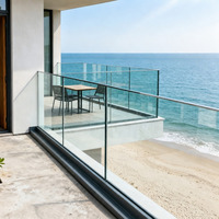 Rampe en verre LED sans cadre en aluminium HDSAFE pour balcon, terrasse, véranda et usage extérieur - Design moderne