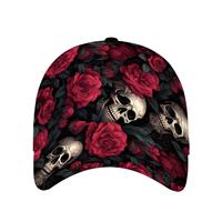 Gorra de béisbol de moda con estampado digital 3D, estilo punk gótico americano, modelo 2026, transfronteriza, con visera de pico de pato