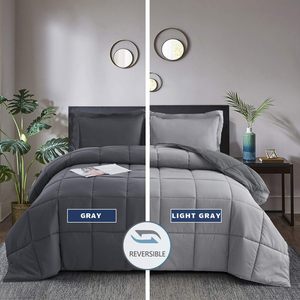 Classic Bi-Color Reversible Comforter Quilted Design Polyester Microfiber Washable Low <strong>Price</strong> Warm <strong>Duvet</strong> for Winter Home Use Sale - Product Image 2
