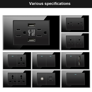 Enchufe de interruptor de llave de piano tipo <span class=keywords><strong>118</strong></span> oculto SUMMAO, enchufe de interruptor de Panel de vidrio templado - Product Image 4
