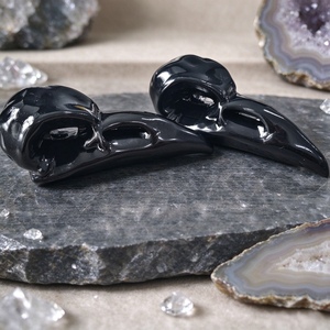 Precio de Fábrica al por Mayor, Calaveras de Cuervo Talladas en Piedra Natural, Lindas Figuras Decorativas de Animales, Regalo DIY - Product Image 3