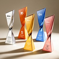 Trophée en résine de style créatif 2026, sur mesure, haut de gamme, pour récompenses d'entreprise, récompenses pour employés exceptionnels, avec étiquette en cristal