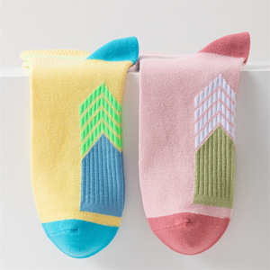 Sports Socks Mid Calf Compression Cotton Dopamine Color Running Tennis Outdoor - Product Image 3