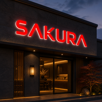 Lettres en relief 3D personnalisées à LED avec éclairage frontal, étanches IP65, logo rouge illuminé, devanture de magasin, restaurant, extérieur de boutique, entreprises