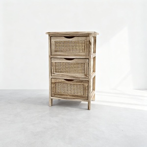 Armoire de rangement classique en rotin et bois massif, <span class=keywords><strong>tiroir</strong></span> en bois, chambre à coucher, salon, salle à manger, décoration d'intérieur - Product Image 3