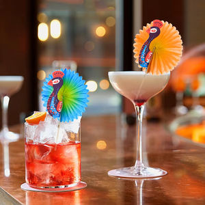 50 pz/set di stuzzicadenti da Cocktail hawaiani stuzzicadenti tropicali decorazioni <span class=keywords><strong>per</strong></span> feste bevande ombrello di bambù fenicottero foglia di palma bastoncini - Product Image 4