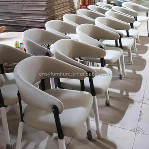 Chaises de salle à manger de style nordique, meubles modernes pour la maison, <span class=keywords><strong>fauteuil</strong></span> en métal avec panneau MDF pour le salon - Product Image 2