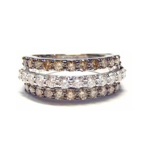 Hong Kong bonne qualité personnalisé 18k blanc rhodum or noir VS SI brun et blanc diamant fantaisie brillant bijoux fins bagues - Product Image 1