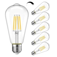 Ampoule LED à filament de tungstène Vintage Prefiero ST64 E14 Base 4W 12W 2700K pour usage hôtelier