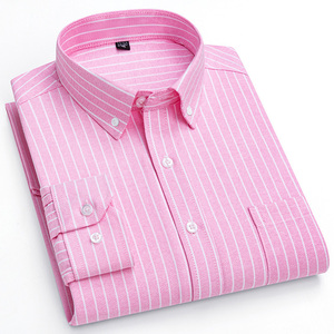 Chemises habillées à manches longues pour hommes RNSHANGER, à rayures multicolores et à carreaux, en coton 100%, polyvalentes, décontractées, à boutons, pour l'automne - Product Image 4