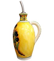 Bouteille d'huile et de vinaigre en céramique, ml, bouteille italien en céramique, huile de poterie, huile de Cruet, Olives décoratives peintes à la main