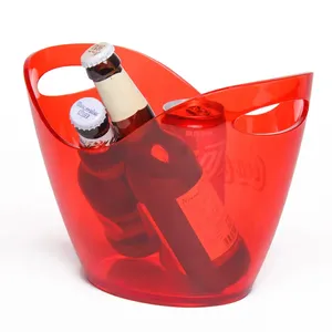 Logo Custom Bar Accessories Beer Ice Bucket Clear Acrylic 3.5 Liter Good For 2 Wine Or Champagne Bottles Ice Bucket