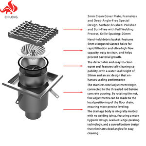 מפעל מכירות ישירות במפעל עמיד בפני קורוזיה תעשייתי מרובע נירוסטה ניקוז לסדנה ניקוז לסדנה ניקוז - Product Image 3