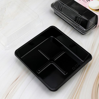 Boîte à gâteaux en plastique rectangulaire jetable de haute qualité, récipient d'emballage alimentaire recyclable à couvercle transparent pour sandwichs, autres aliments