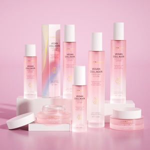 Customized Private logo Matte <strong>pink</strong> Cosmetic Packaging Container Set Luxury Skincare Glass <strong>Bottle</strong> - Product Image 2