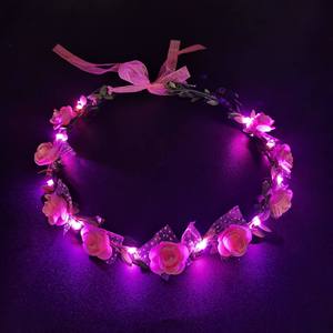 Vente en gros Bandeau à couronne de fleurs <span class=keywords><strong>Guirlande</strong></span> à fleurs à led - Product Image 4