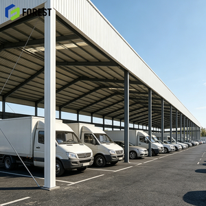 Entrepôt logistique à grande portée en acier, résistant aux tremblements de terre, à côtés ouverts, sans colonnes, pour le stockage de marchandises en vrac - Product Image 1