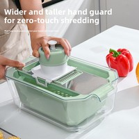 Multifunctionele roestvrijstalen groentesnijder, handmatig te bedienen, huishoudelijk, voor aardappelreepjes, komkommer, fruit en groenten.