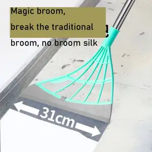 Handle retractable stainless steel dry and wet broom for bathroom floor tile cleaning