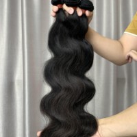 Cheveux vierges indiens Remy non traités de marque DKL, alignés sur les cuticules, trame double cousue à la machine, 100 % cheveux humains, longueur 8''-55''