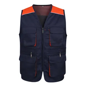 OEM workwear outdoor sports uniform Custom printing/embroidery logo plain blank 100 cotton/polyester mens vest