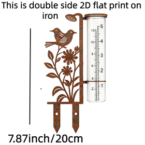 Pluviomètre en fer forgé, design Art Déco pour <span class=keywords><strong>jardin</strong></span>, patio, pelouse, grands chiffres faciles à lire - Product Image 2