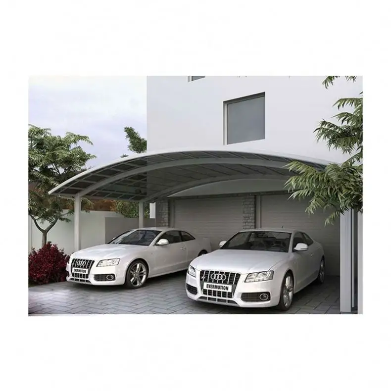 Carports solaires Garages de voiture Panneaux métalliques en aluminium Fabricant préfabriqué au Ghana Abri de stationnement attaché à l'abri de voiture d'une maison