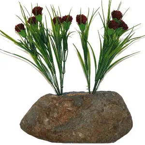 थोक सस्ते छोटे आउटडोर बालकनी पत्थर के फूल बागान बर्तन