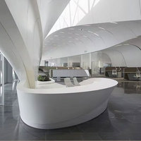 Comptoir de réception personnalisé en Corian, surface solide, bureau de réception, table de bureau