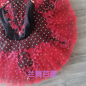 Nuove prestazioni da competizione per ragazze di taglia professionale da donna per adulti indossano un abito da Tutu di balletto <span class=keywords><strong>bordeaux</strong></span> in <span class=keywords><strong>velluto</strong></span> - Product Image 6