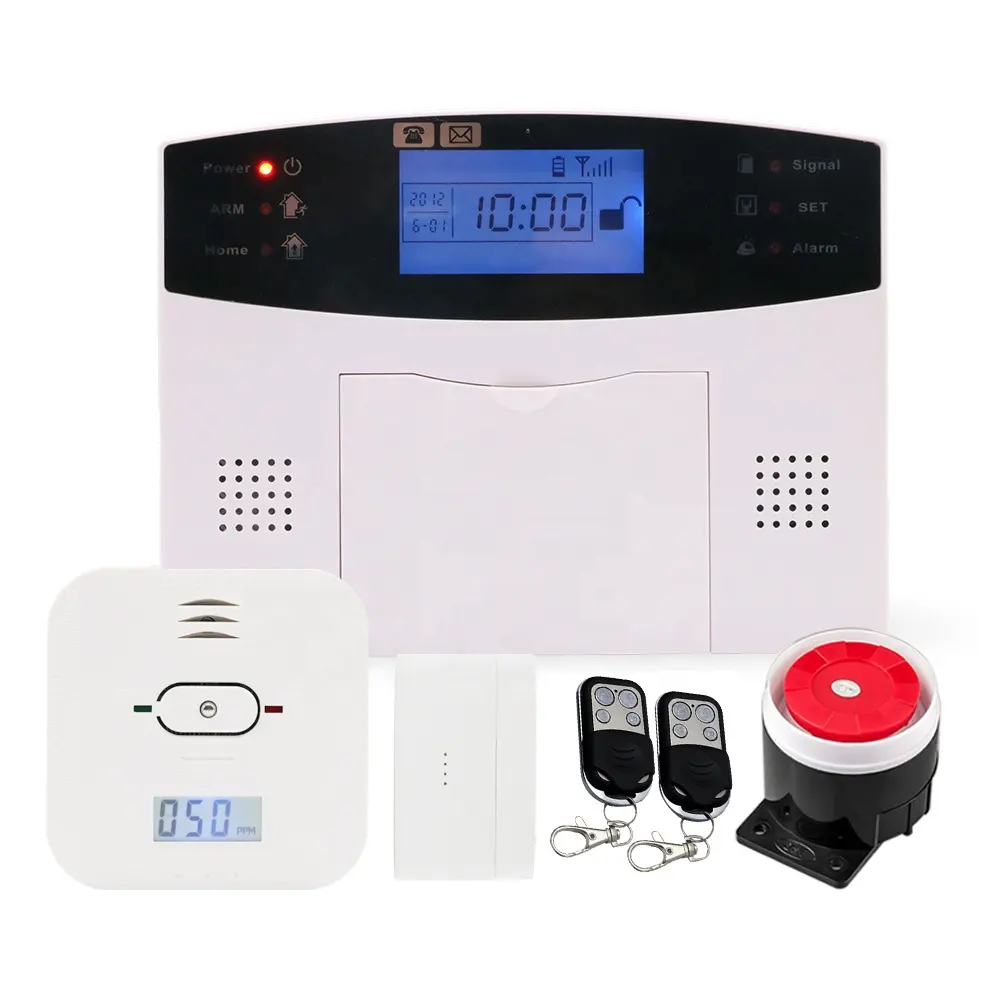 Carbon monoxide detector sensor Lcd Display Smart Home Guard security wireless GSM Alarm System