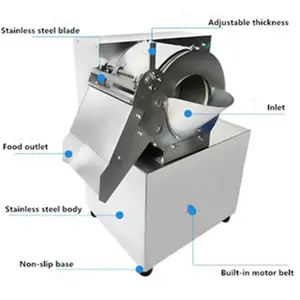 Automático zanahoria cebolla cubo máquina de corte vegetal de la fruta cortar pizca de la máquina