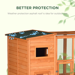 Maison de chat de luxe en bois de sapin pour extérieur, grande enclos pour chat avec accès libre, anti-évasion, en treillis métallique, cabine de repos privée, toutes saisons, pour chat - Product Image 4