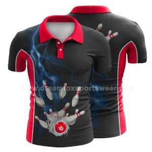 <strong>Men's</strong> Custom Made Sublimation <strong>Bowling</strong> Jersey, 1 Quarter Zipper 100% Polyester Quick Dry <strong>Bowling</strong> Polo <strong>Shirt</strong> - Product Image 6