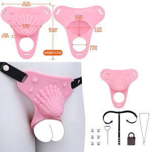 Male Chastity Cage Penis Bondage Anti-Ejaculation Lock BDSM Platinum Silicone Wearable Chastity Lock Couple Sex <b>Toys</b> Wholesale - Product Image 1