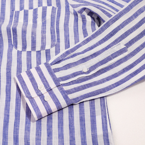 Camicia a righe a maniche lunghe da <span class=keywords><strong>uomo</strong></span> top da <span class=keywords><strong>spiaggia</strong></span> camicie di <span class=keywords><strong>lino</strong></span> Guayabera - Product Image 5