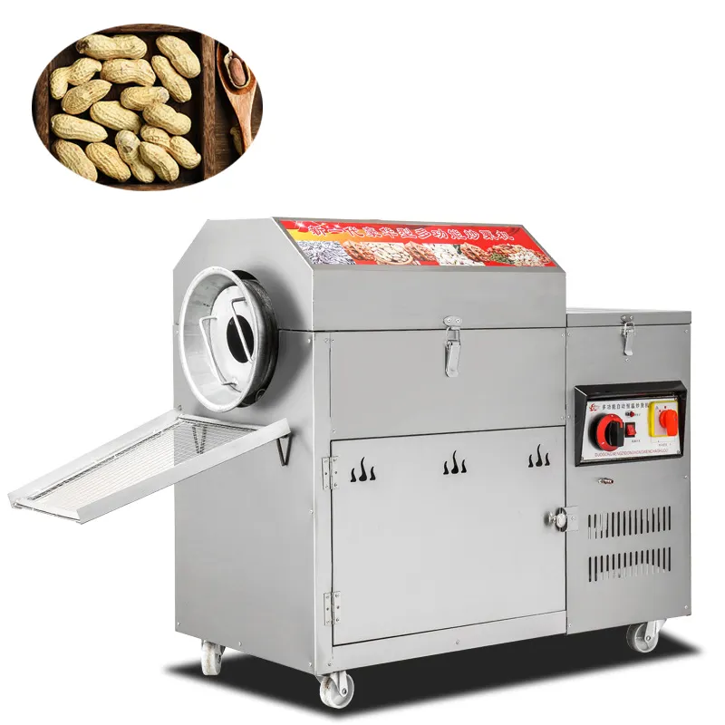 Mesin sangrai kacang komersial penggunaan di rumah mesin sangrai kastanye kacang dilapisi mete otomatis