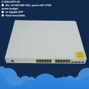 C1200-24FP-4G pour Catalyst 1200, Switch PoE Full Gigabit intelligent géré par Web à 24 ports 370W avec SNMP, garantie 1 an, 4xSFP Uplink - Product Image 1