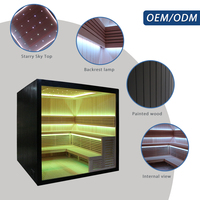 Ruang Sauna Inframerah Spektrum Penuh Multifungsi Dalam Ruangan Bropool Luxury Smart Villa 4-6 Orang, Panel Kontrol Cahaya Merah Low EMF Modern