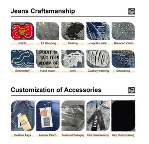 Pantalones vaqueros apilados para <span class=keywords><strong>hombre</strong></span>, largos, ajustados, negros, rasgados, estilo streetwear, proveedor de cubrecalzados de hip hop - Product Image 4