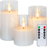 Bougie électronique LED Ornements Verres Simulés Bougies avec Télécommande pour Décoration Créative de Mariage Anniversaire Maison
