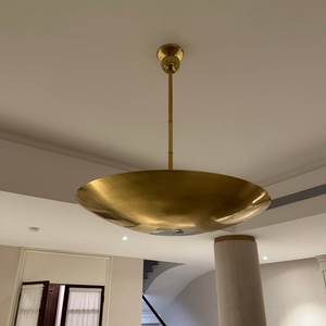 Lustre en laiton de style moderne du milieu du siècle, luminaire suspendu minimaliste à LED de luxe pour salon, salle à manger, cuisine, entrée, 110V - Product Image 4