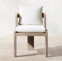 Ensemble de mobilier de jardin en teck massif résistant aux intempéries pour terrasse, villa, resort, table et chaises d'extérieur