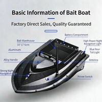 Vente en gros TUOLI TLB007 12V 90m/min Sondeur de pêche et bateau à appât haute vitesse en plastique avec télécommande sans fil GPS, capacité de charge de 1,5 kg