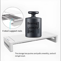 Nouveau support de bureau pliable pour écran, avec tiroir de rangement, support de téléphone portable, en acier allié et ABS, pour la maison, le bureau et les jeux
