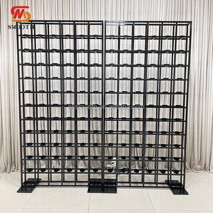 Nouvelle Arrivée Arche Murale à Bougies en Fer Grille Noire, Lisse, Moderne, Démontable, Personnalisée, pour Décoration de Scène de Mariage Indien et de Réception - Product Image 5