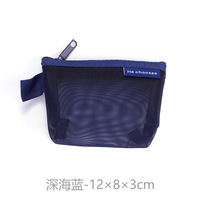 Sac à crayons transparent en nylon personnalisé Pochette pour cartes clés de grande capacité Porte-monnaie Pochette de rangement pour papeterie avec fermeture éclair Sacs à stylos en maille
