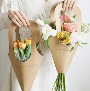 Manufacture Whole Kraft Sale Paper Carrying Bag Gift bag Paper Flower Bags